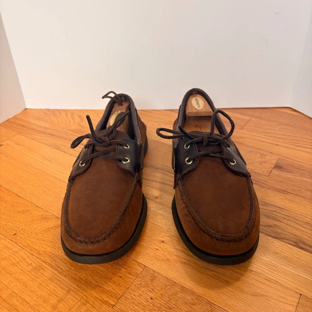 Sperry Top-Sider Authentic Original 2-Eye Brown Leather Boat Shoes Mens 12M